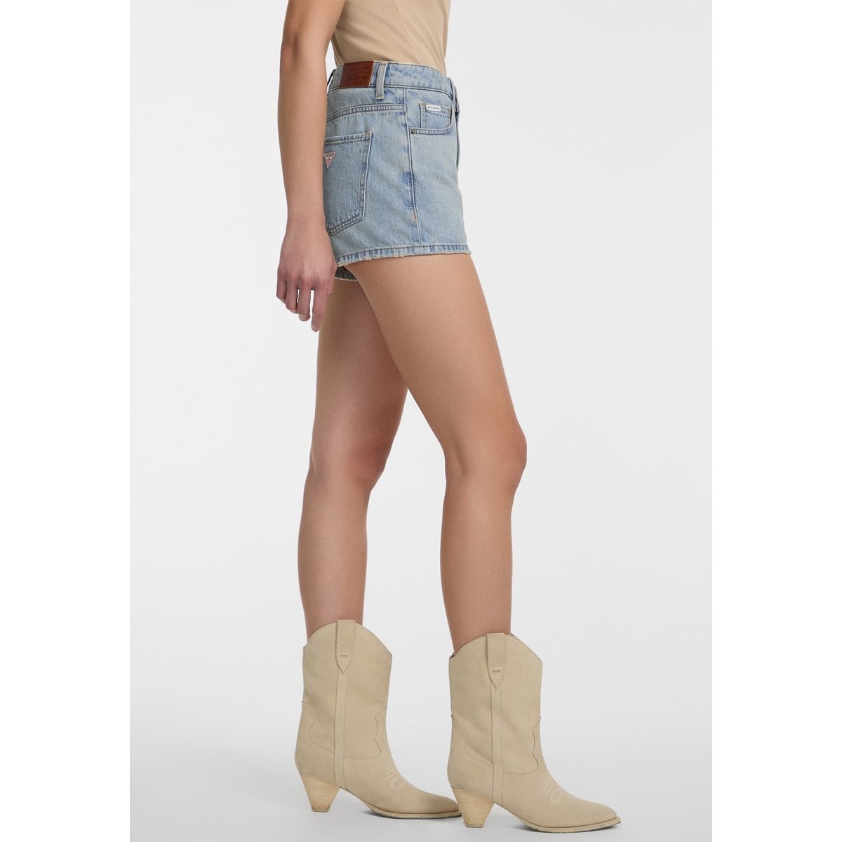 Short En Jean Taille Haute bleu ciel, GUESS