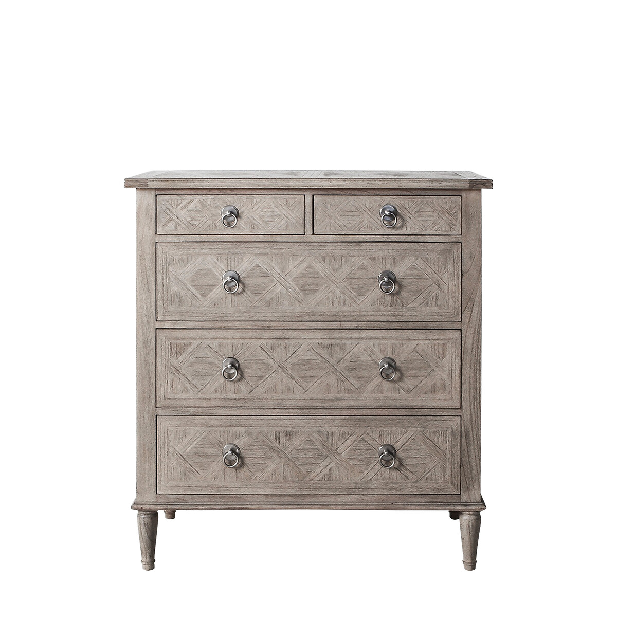 Nashik Ash Wood Parquet 5 Drawer Chest natural, ÉDITÉ