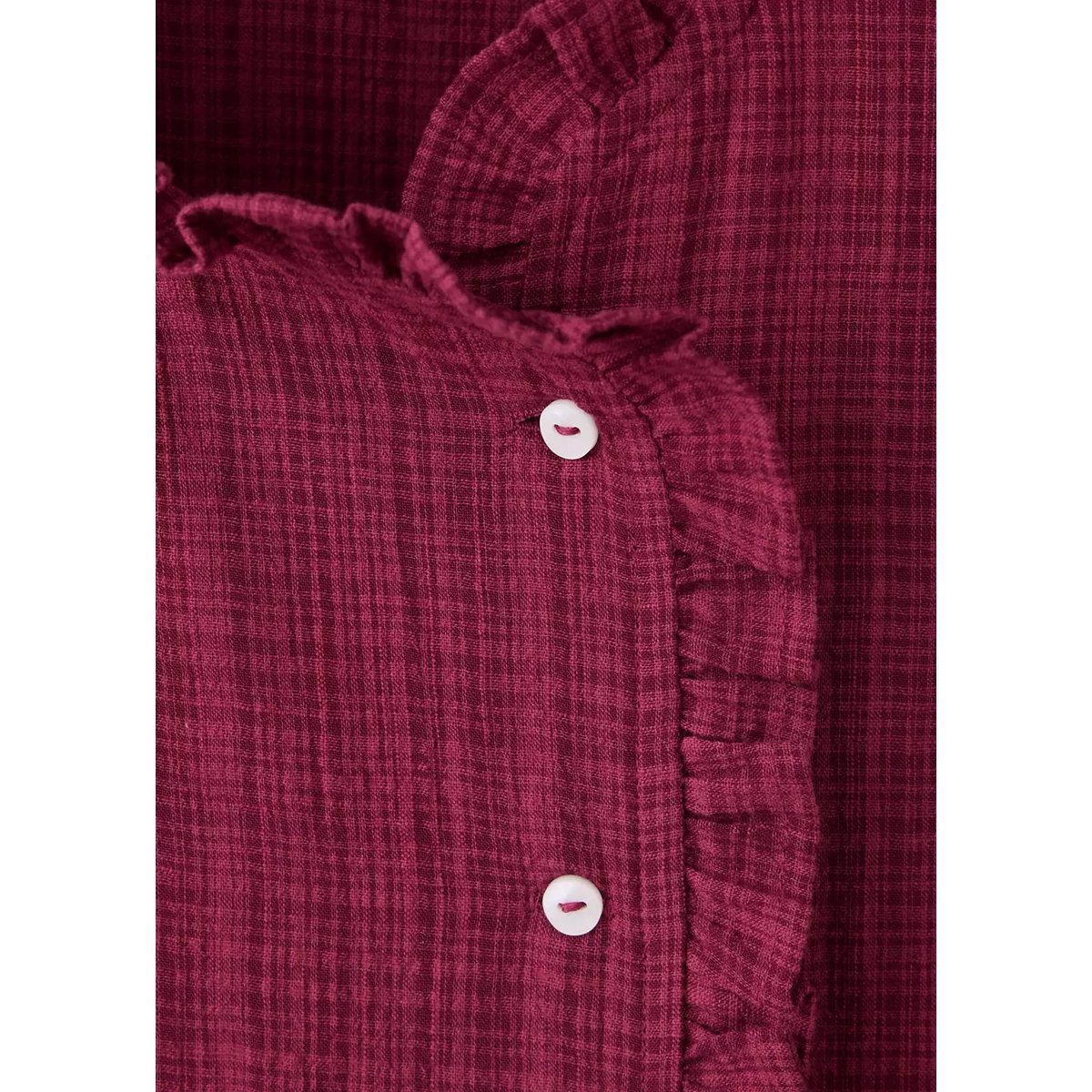 Blouse croisée avec détail à volant bordeaux, MANGO TEEN