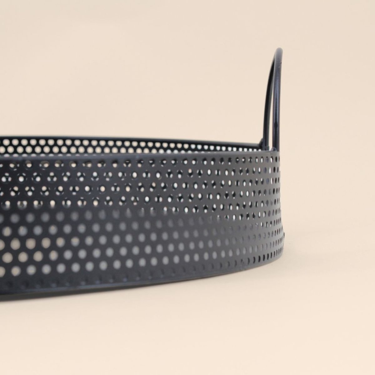 Plateau rond en métal noir 35cm noir, ORNAMI