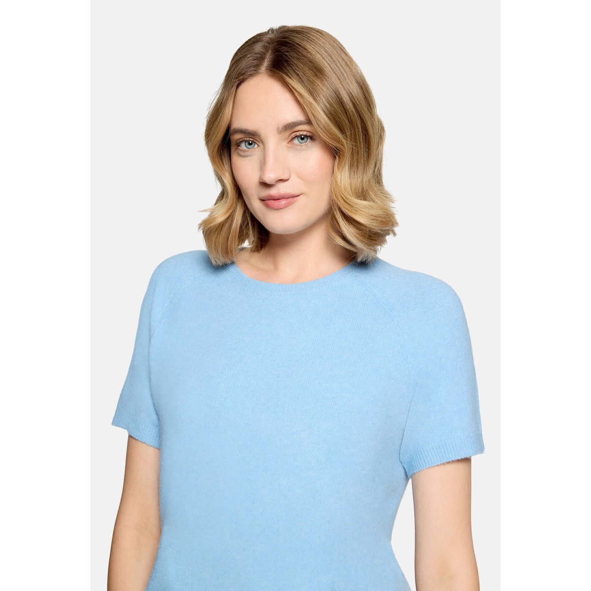 Pull-over en maille à encolure ronde soft sky, VERA MONT