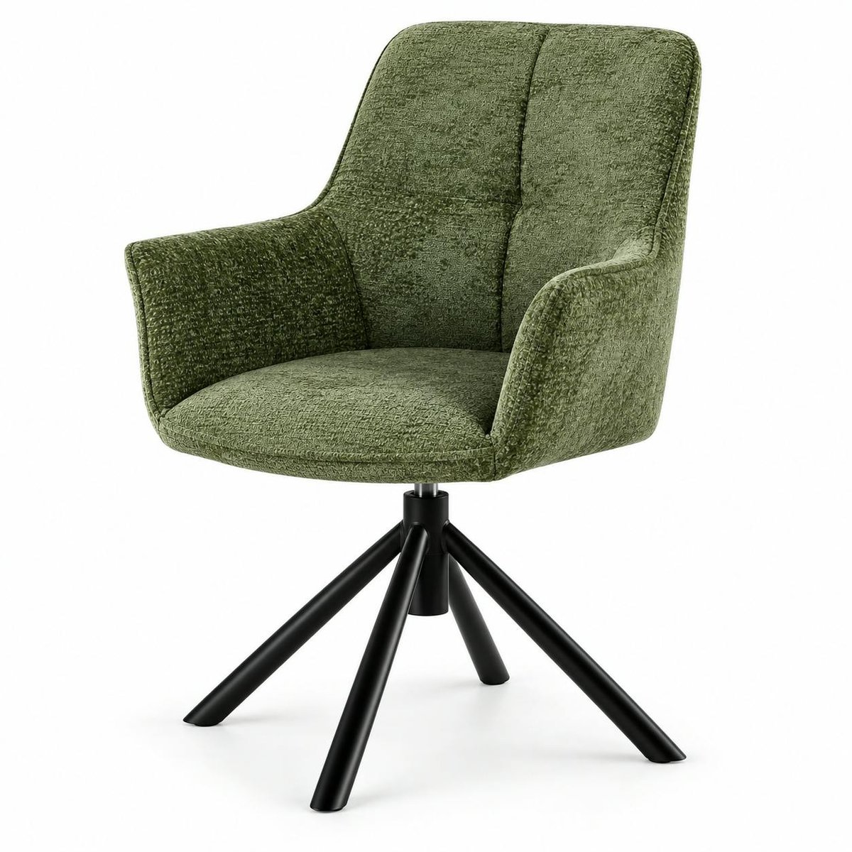 Fauteuil de table pivotant tissu vert (lot de 2) IENA vert, PIER IMPORT