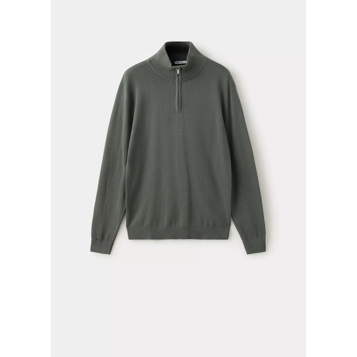 Pull-over col roulé fermeture Éclair vert forêt, MANGO TEEN