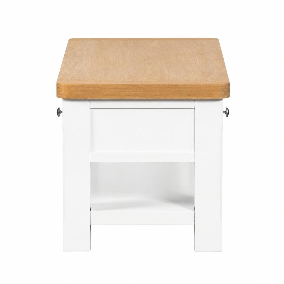 Table basse blanche 2 tiroirs VELIA blanc, PIER IMPORT