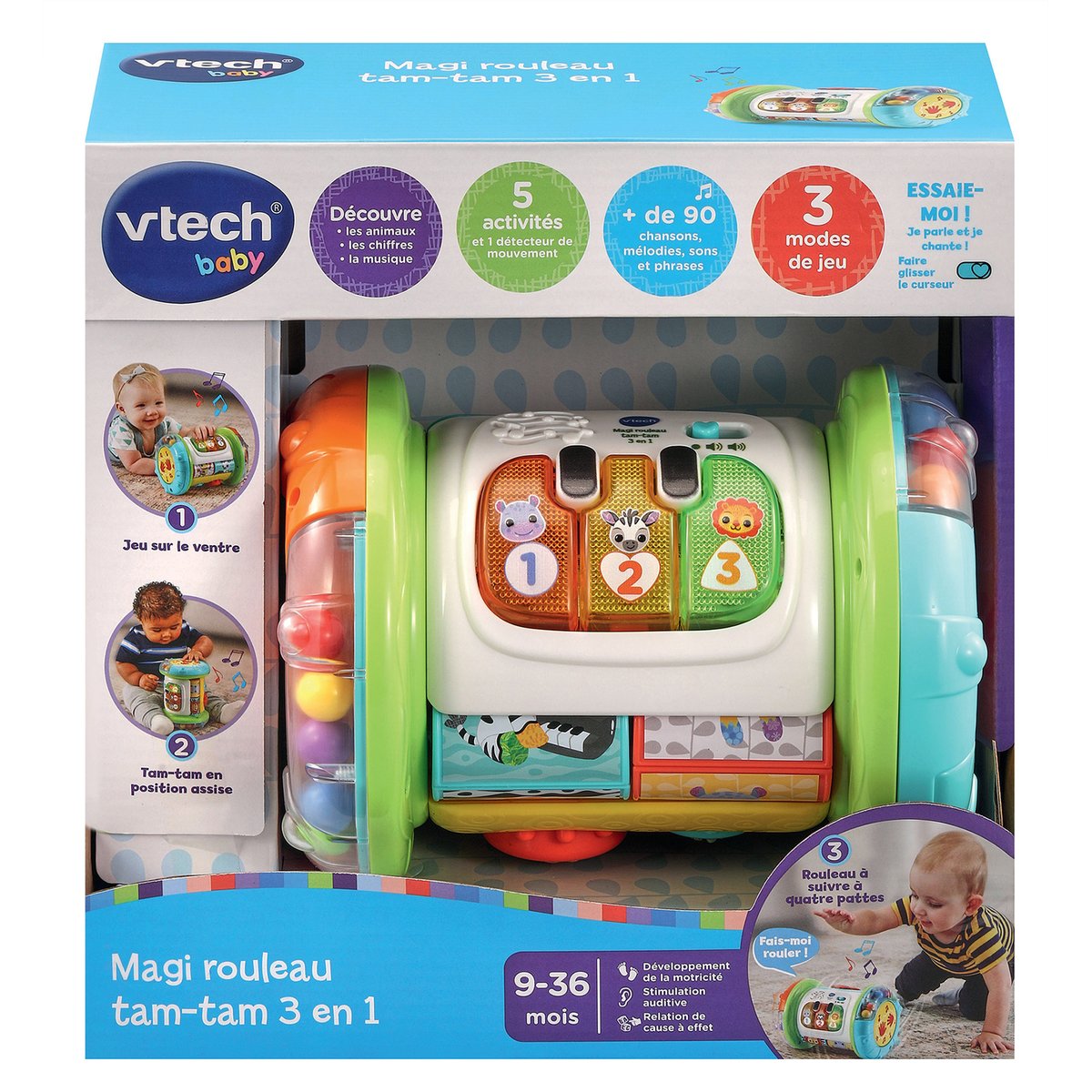 Magi rouleau tam-tam 3 en 1 couleur unique, VTECH