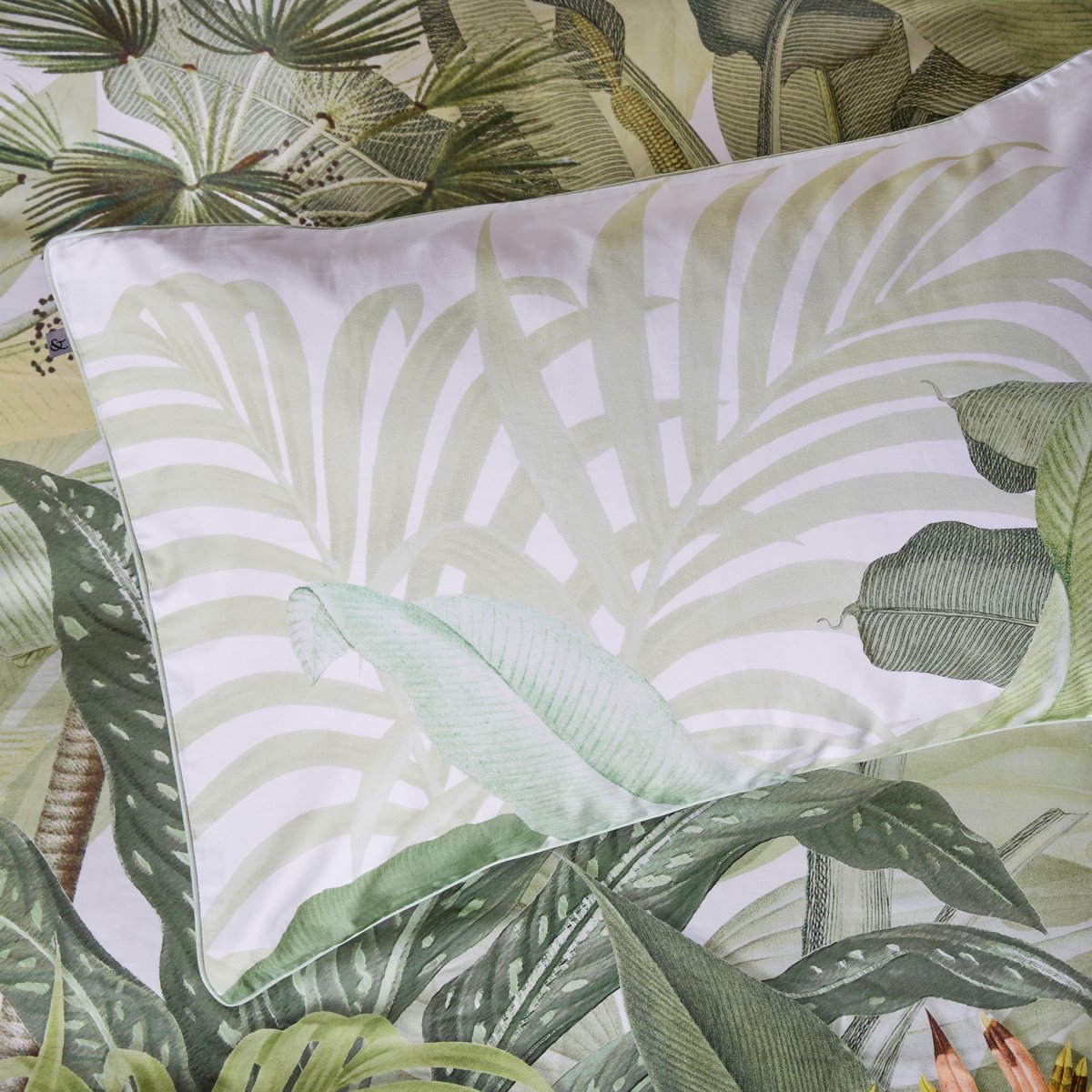 Parure de lit Feuillage Borneo Lits-jumeaux vert, blanc, orangé, GRAHAM ET BROWN