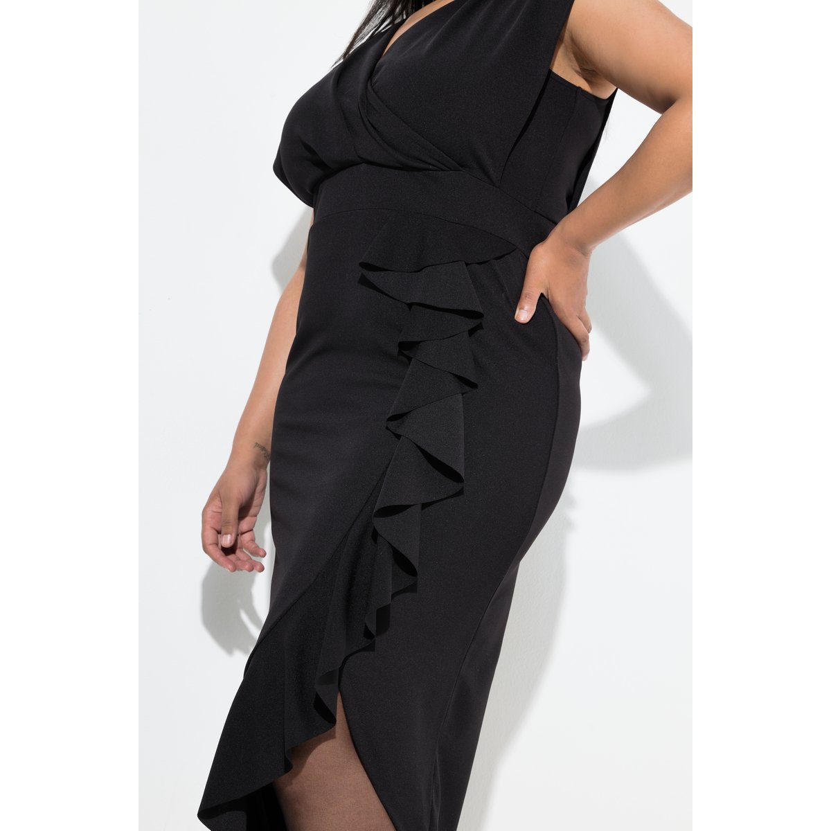 Robe maxi en jersey sans manches noir, ULLA POPKEN