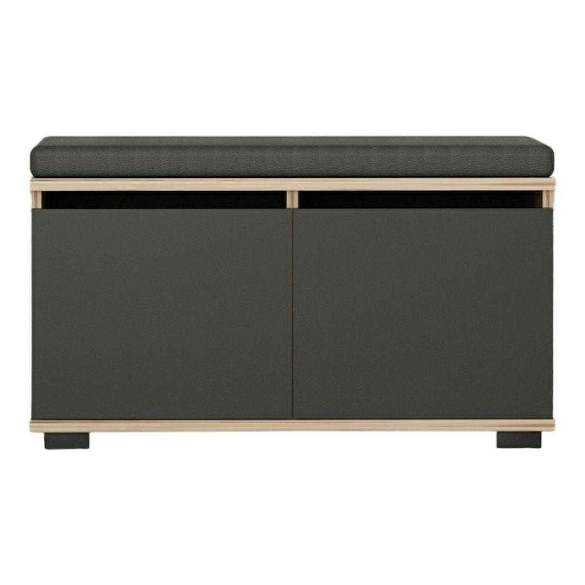 Banc d'entrée 2 portes range-chaussures MARFA anthracite, PIER IMPORT