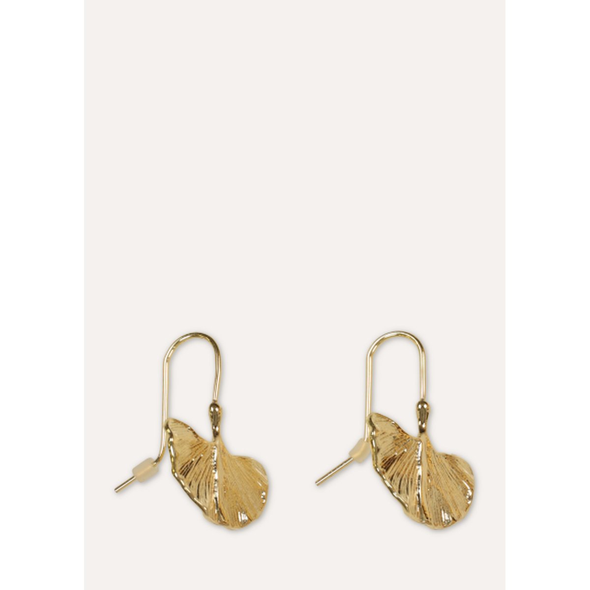 Boucles d'oreilles pendantes fleur de ginko light gold, LA FEE MARABOUTEE