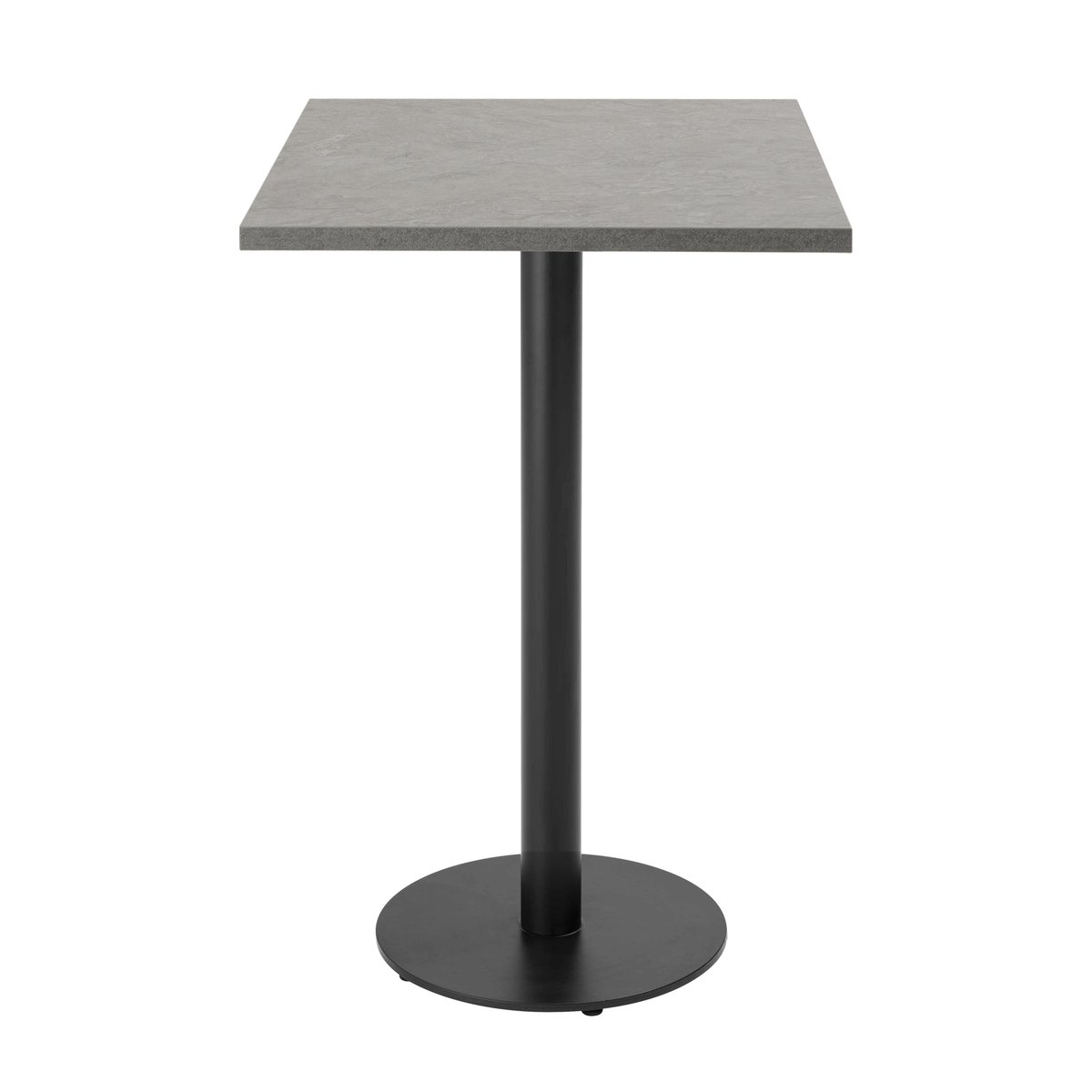 Table haute en aggloméré avec revêtement mélaminé RIVOLI béton gris, OVIALA