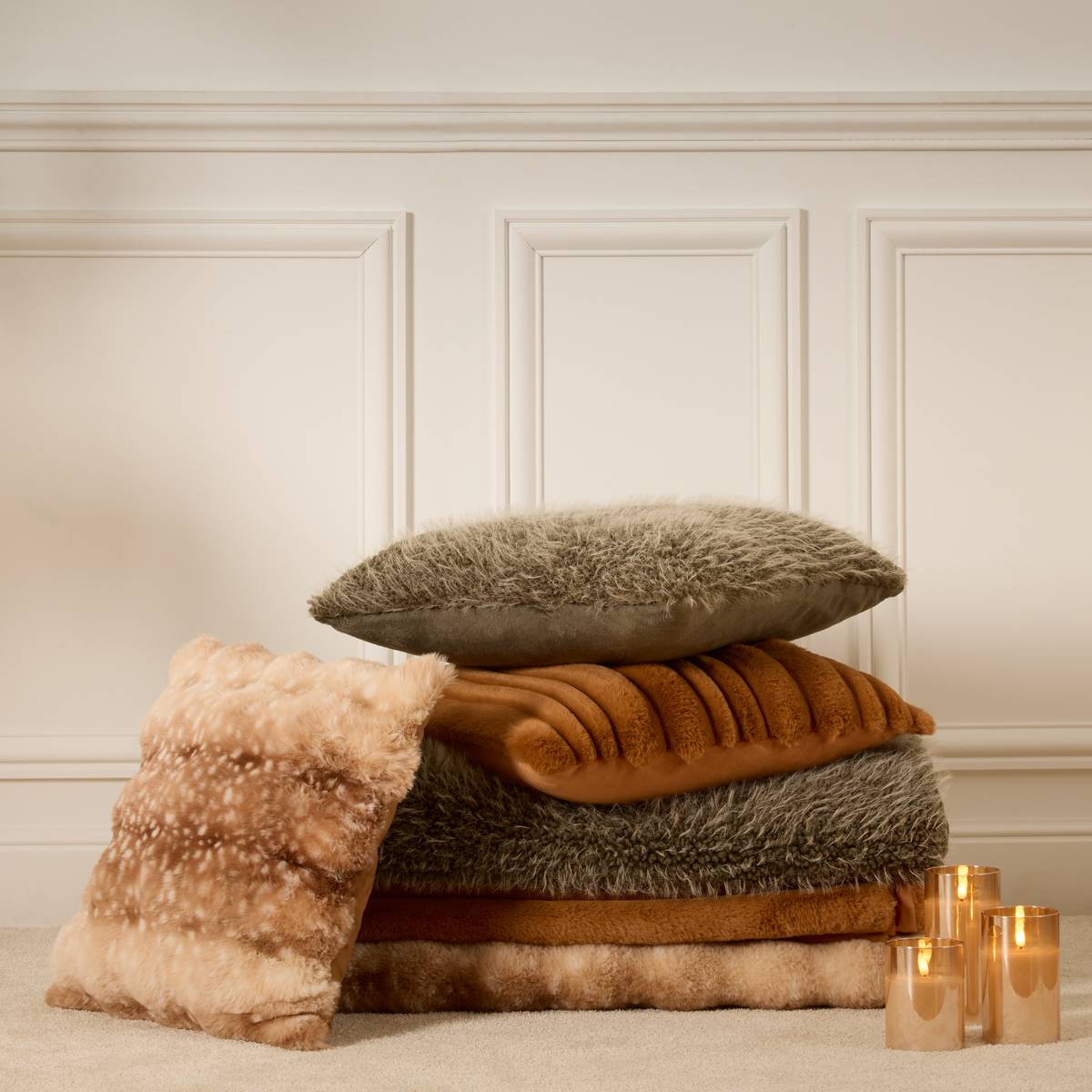 Coussin carré COTI cognac, ATMOSPHERA