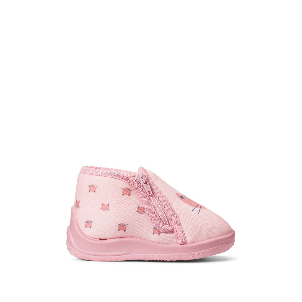 Chaussons zippés imprimé chat rose, LA REDOUTE COLLECTIONS