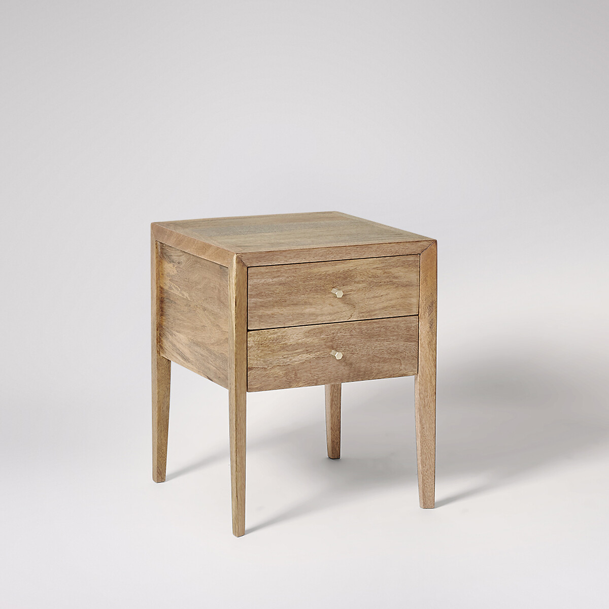 Valente Mango Wood 2 Drawer Bedside Table light wood, SWOON