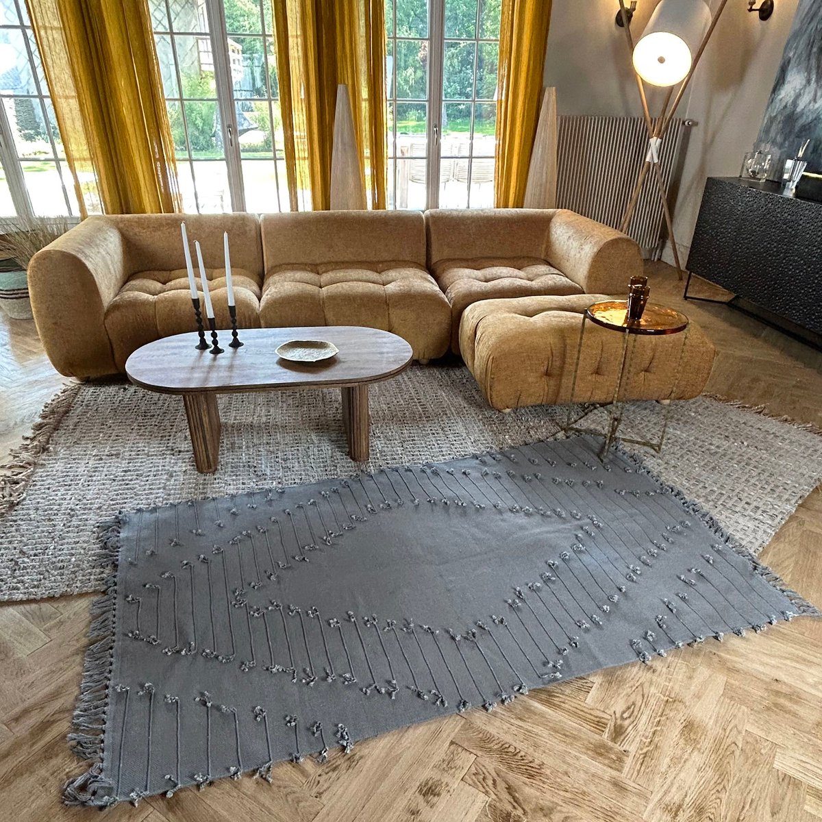Tapis en coton, NOOS bleu-gris, NOW'S HOME
