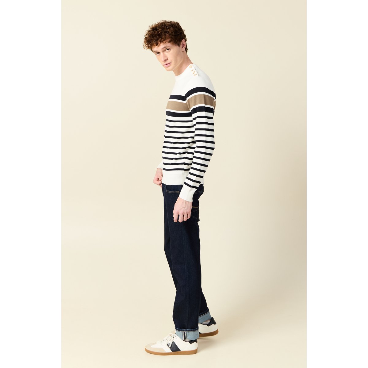 Pull manches longues ecru, BONOBO