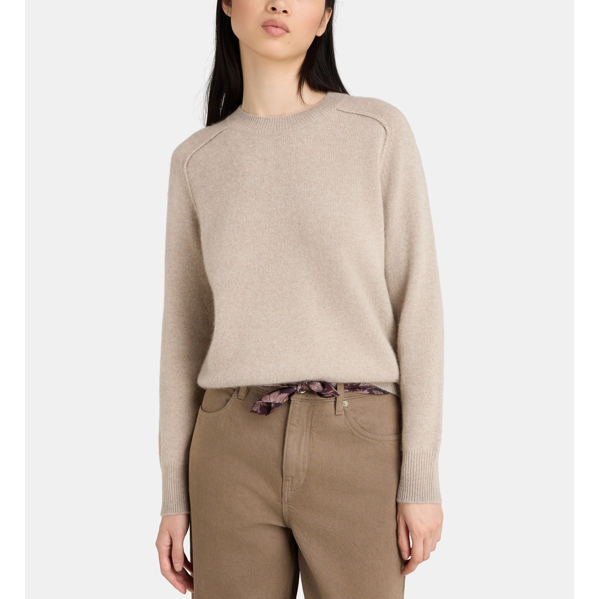 Pull droit oural cachemire taupe, JODHPUR