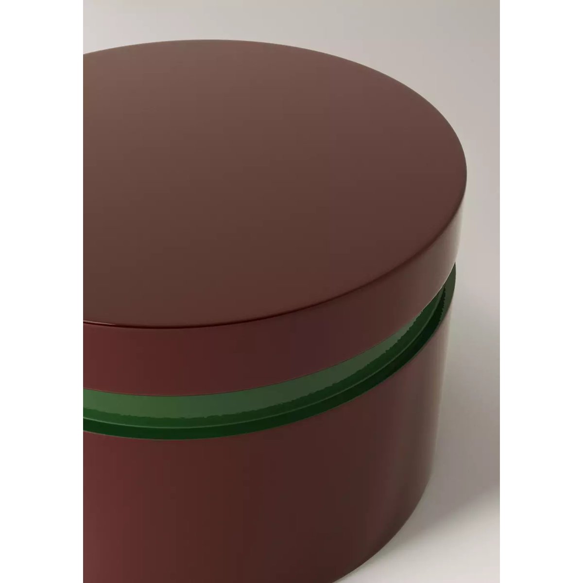 Petite boîte ronde laquée bicolore bordeaux, MANGO HOME