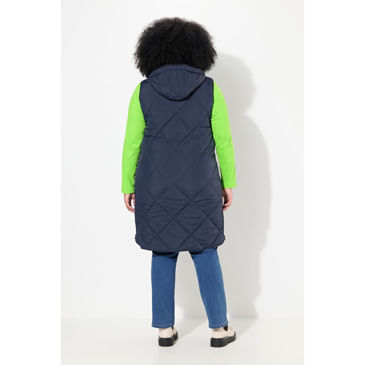 Gilet matelassé à capuche amovible marine, ULLA POPKEN