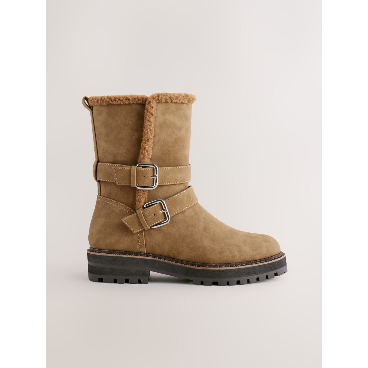Bottines fourrées à boucles forever comfort® marron fauve, NEXT
