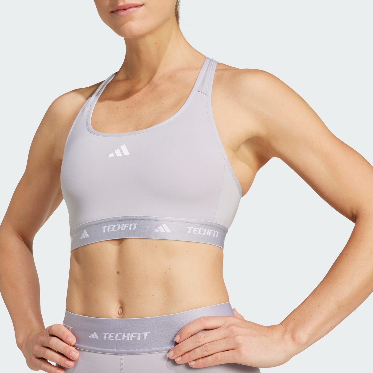 Brassière Techfit Maintien moyen glory grey, adidas Performance