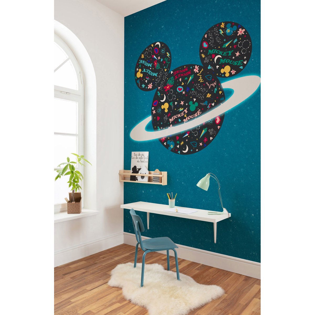 Papier peint Komar - Planet Mickey - 200 x 280 cm bleu, HEXOA