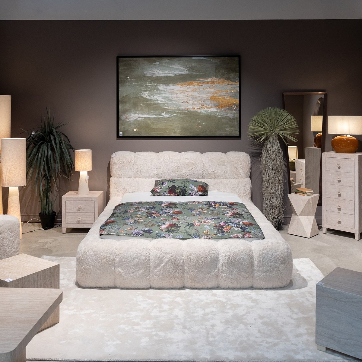 Lit Salamanca Fur 160x200cm blanc, KARE DESIGN