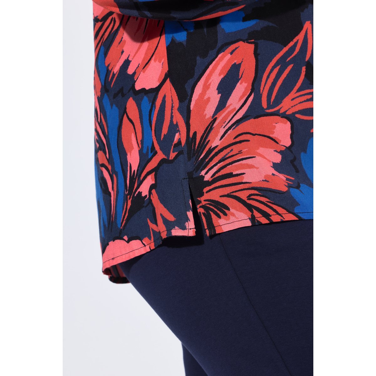 Tunique à fleurs, ligne A marine, ULLA POPKEN