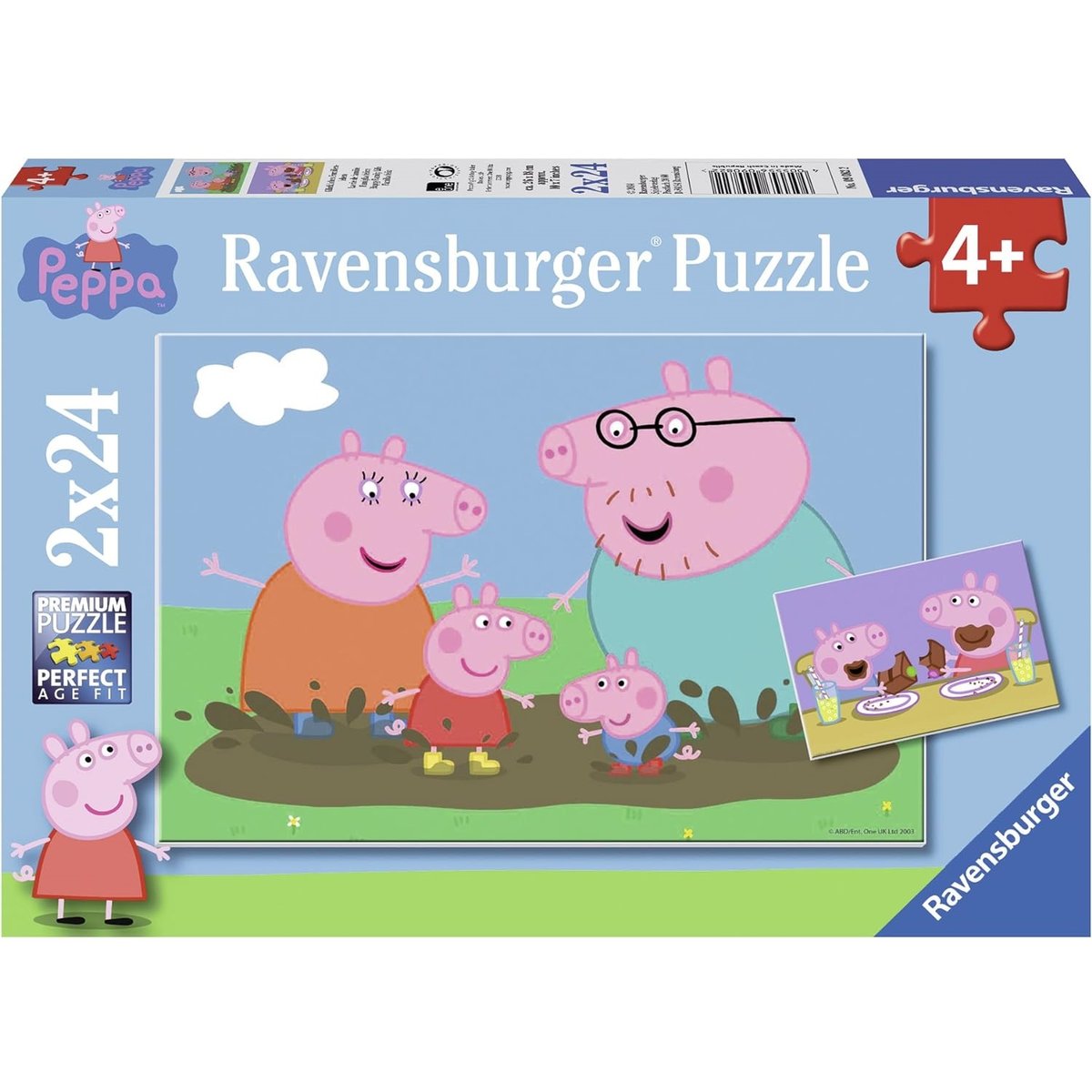 Puzzle La famille Peppa Pig 2x24 pcs bleu, RAVENSBURGER