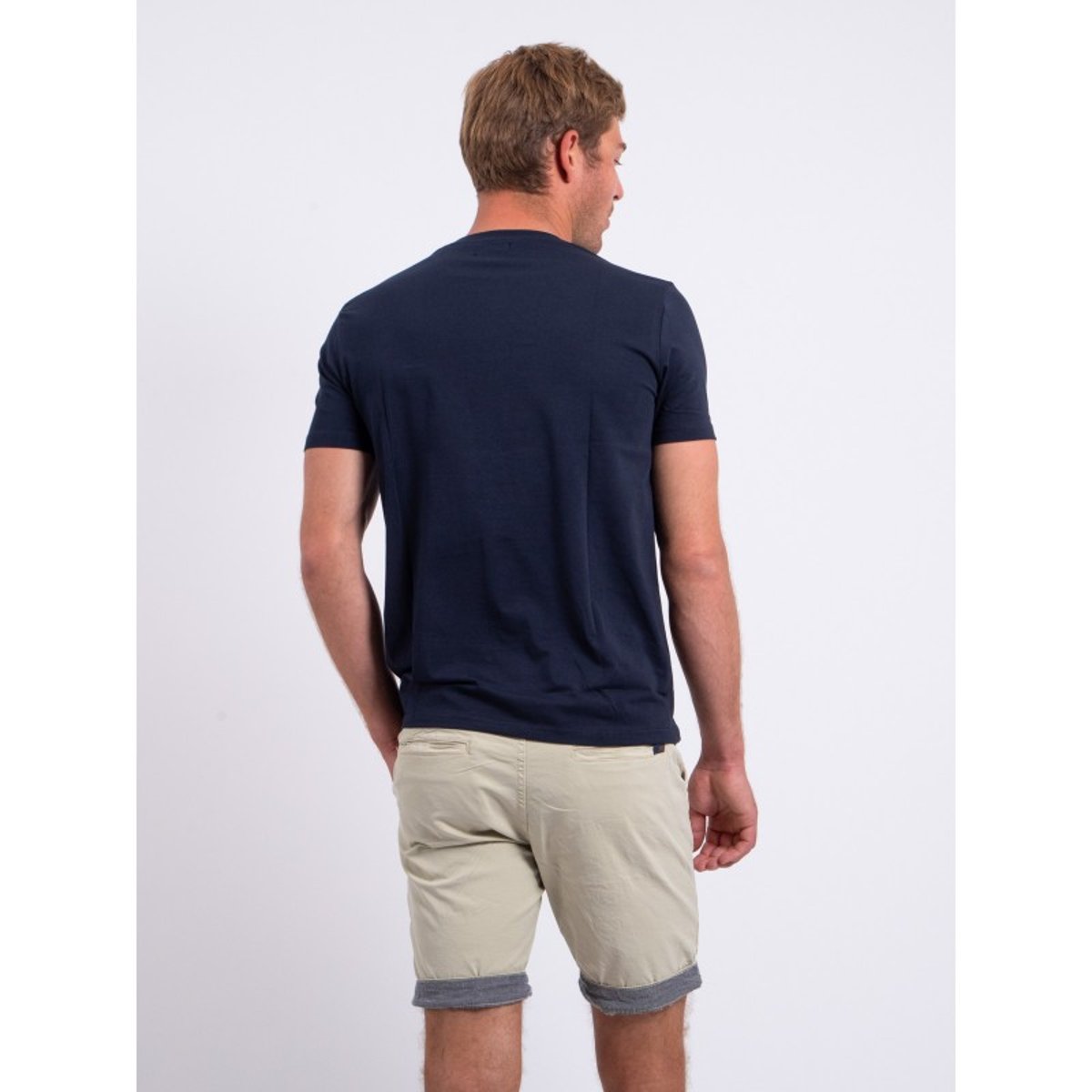 T-shirt Col Rond Pur Coton Neroten bleu marine, RITCHIE