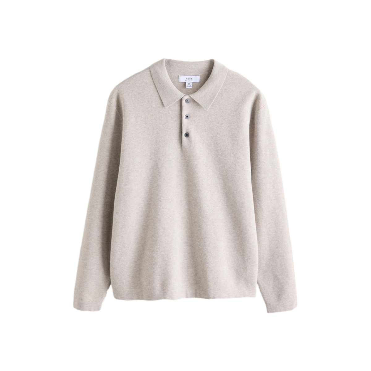 Polo maille en laine ultra-douce oatmeal, NEXT