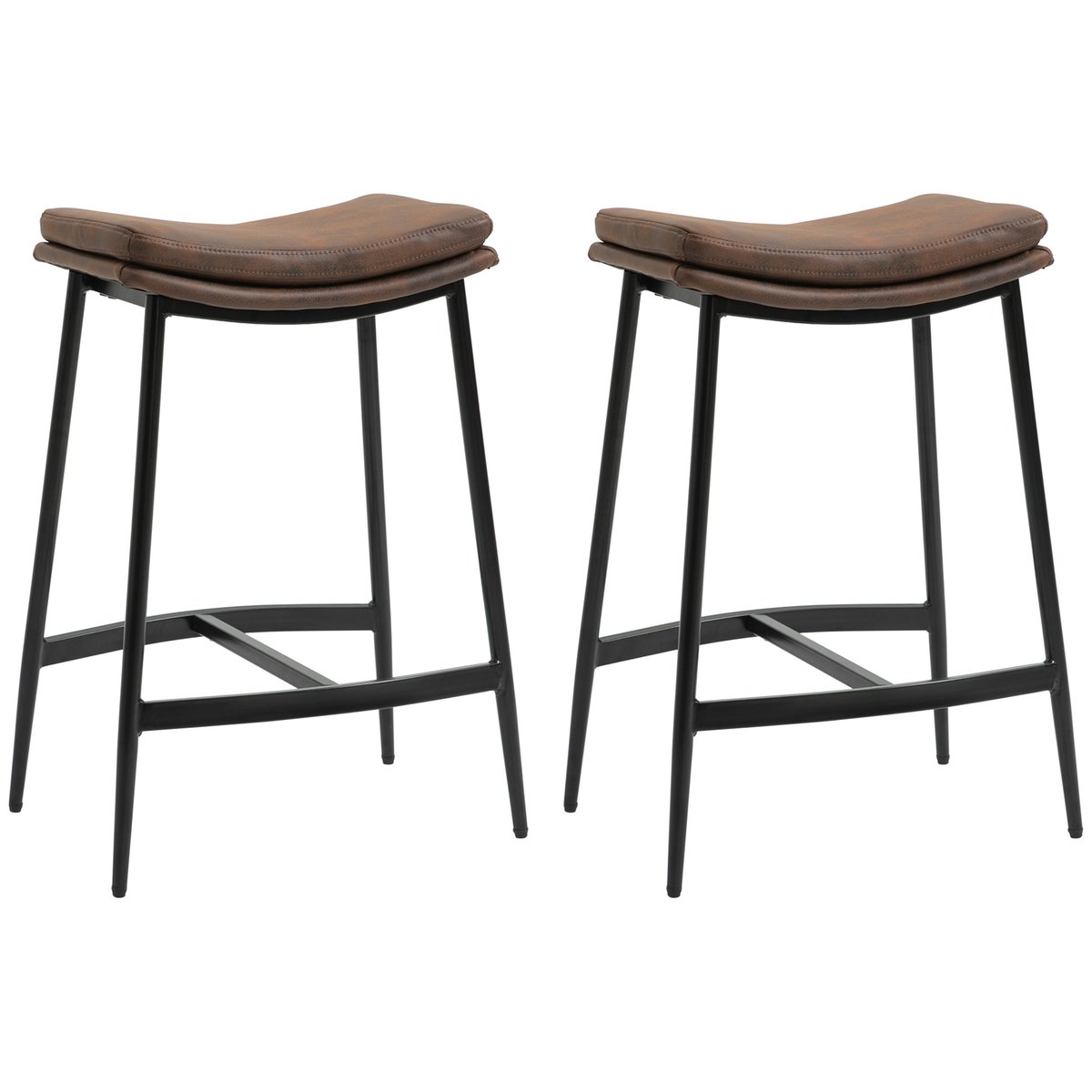 Tabouret de bar Microfibre (100% polyester) marron, noir, HOMCOM