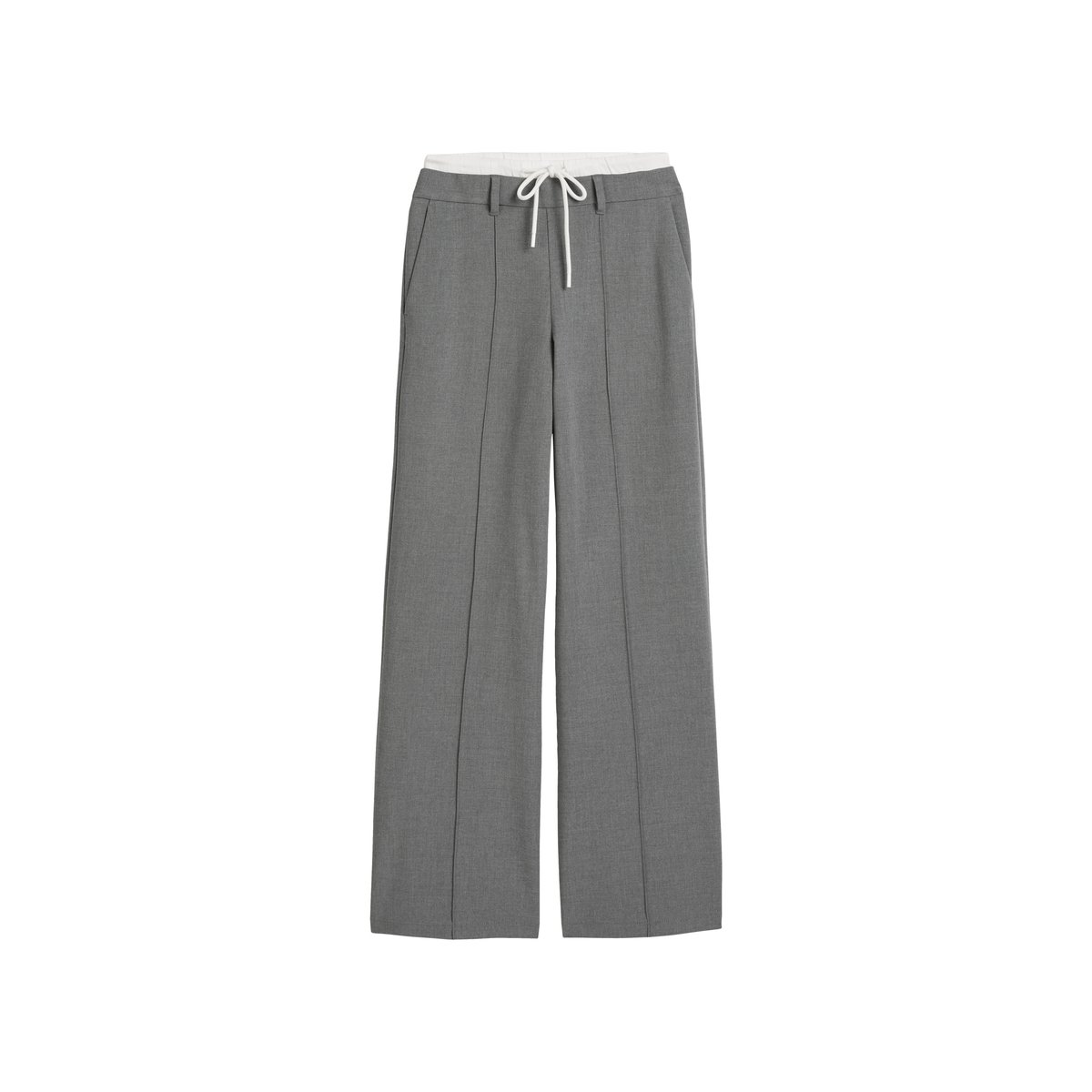 Pantalon deux-en-un loose en doux mélange de viscose et de coton gris, MARC O’POLO DENIM