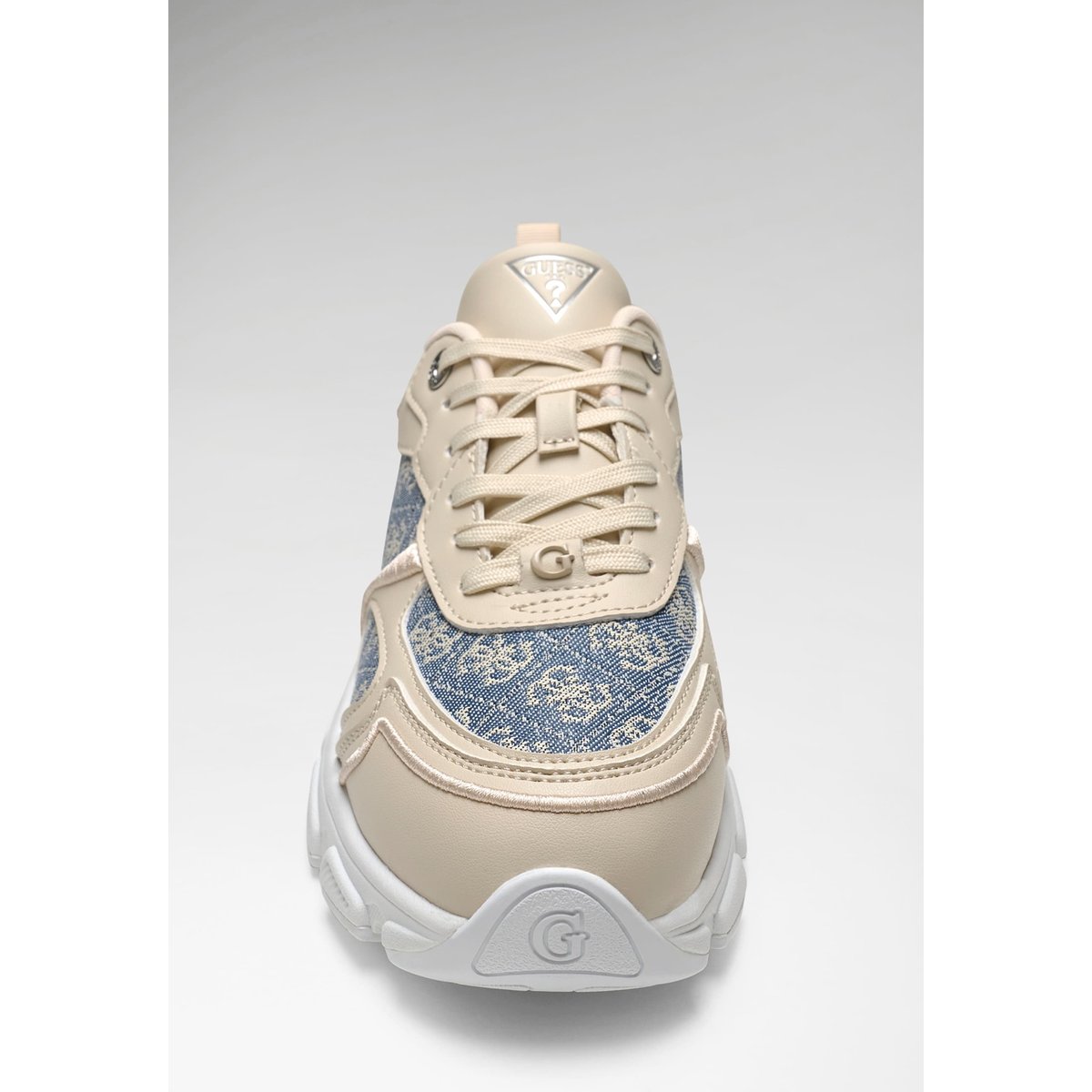 Chaussures De Course Avec Logo Indye crème, GUESS