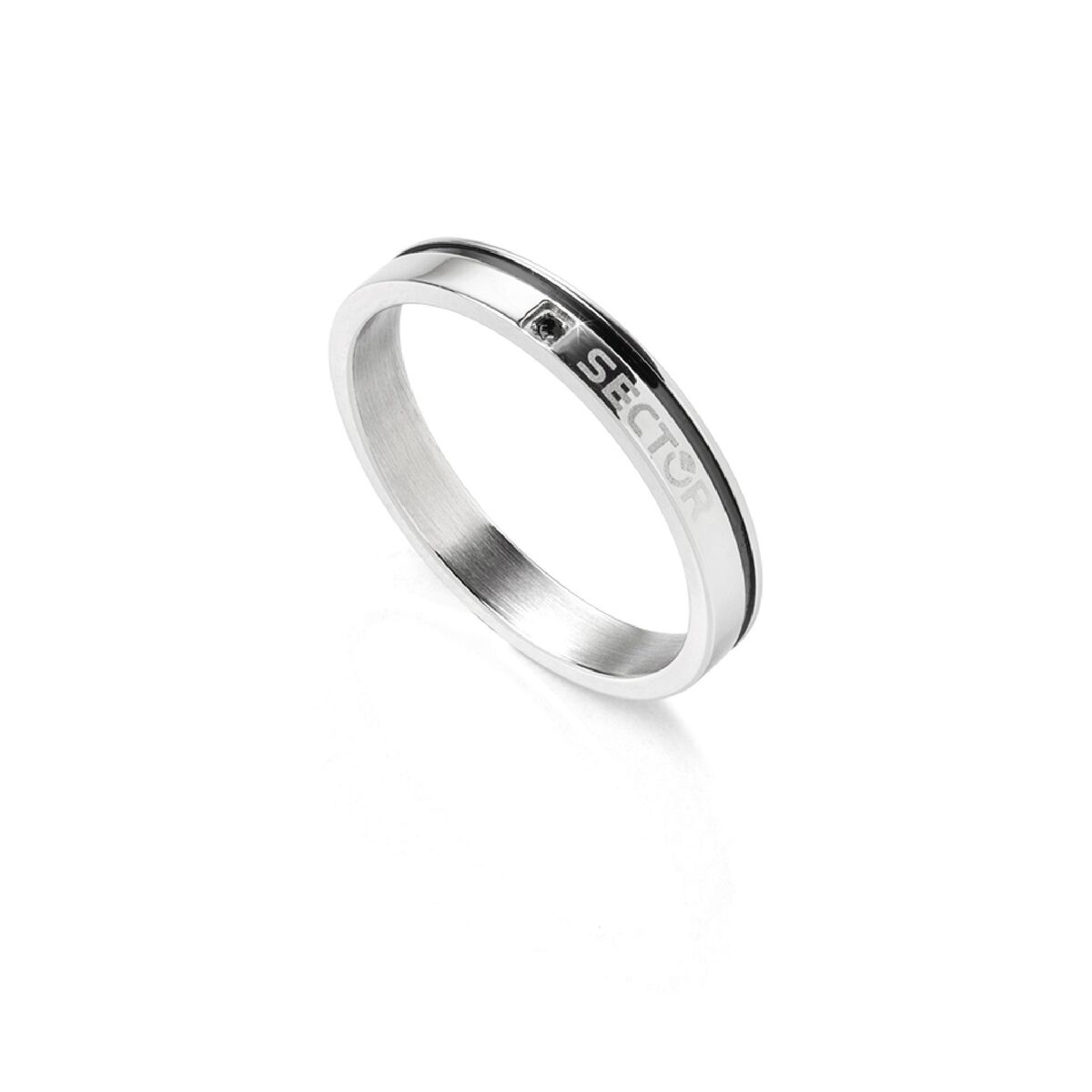 Bague en acier et cristaux ROW argent, SECTOR NO LIMITS