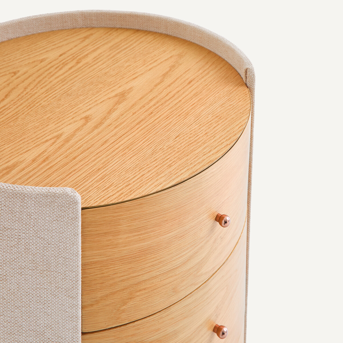 Commode chevet, en plaqué chêne et tissu texturé, FIRMO chêne naturel, AM.PM