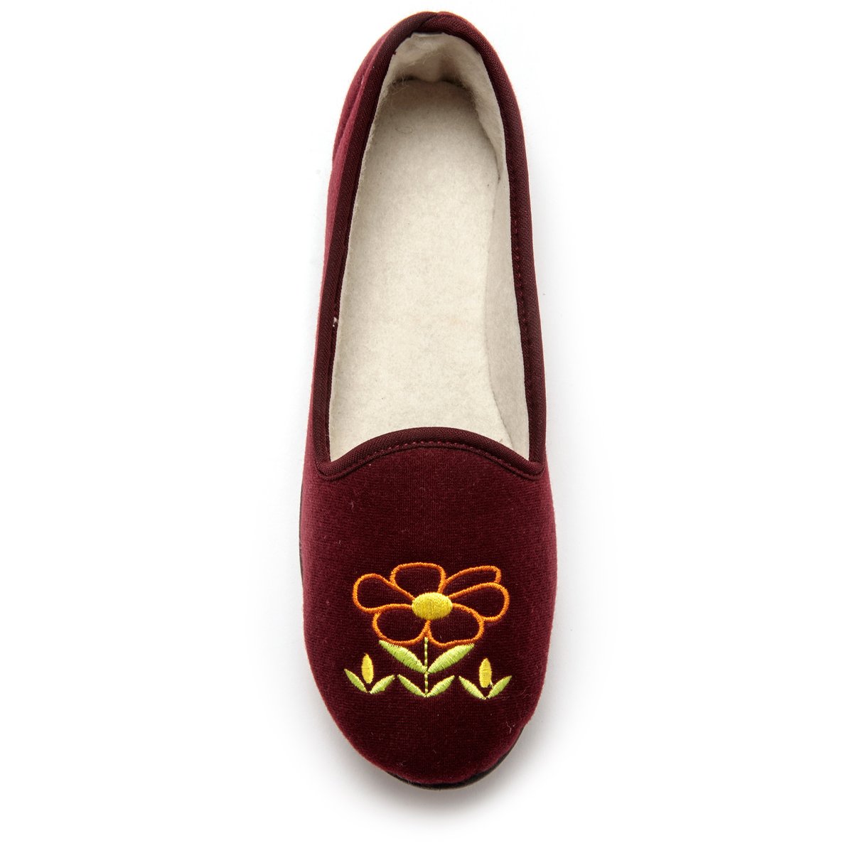Ballerines brodées fleur bordeaux, PEDICONFORT