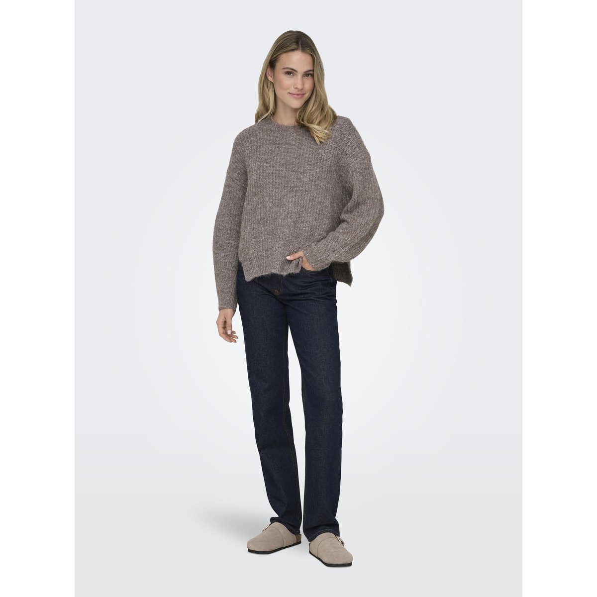 Pull En Maille chocolate brown, ONLY