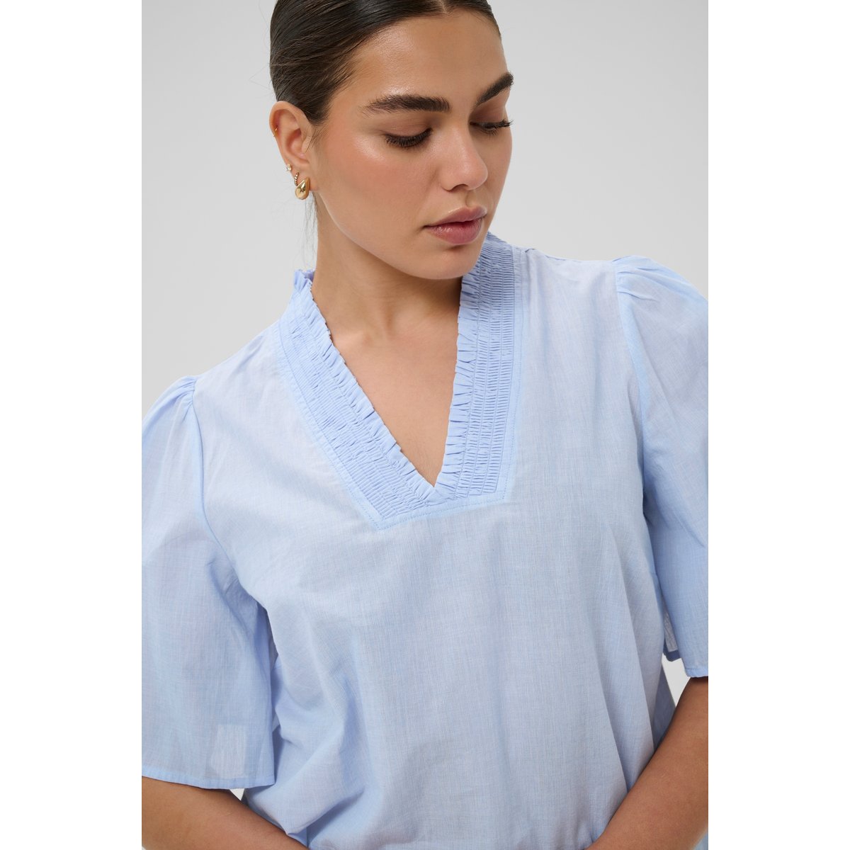 Blouse à manches longues bleu brunnera blue, KAFFE CURVE