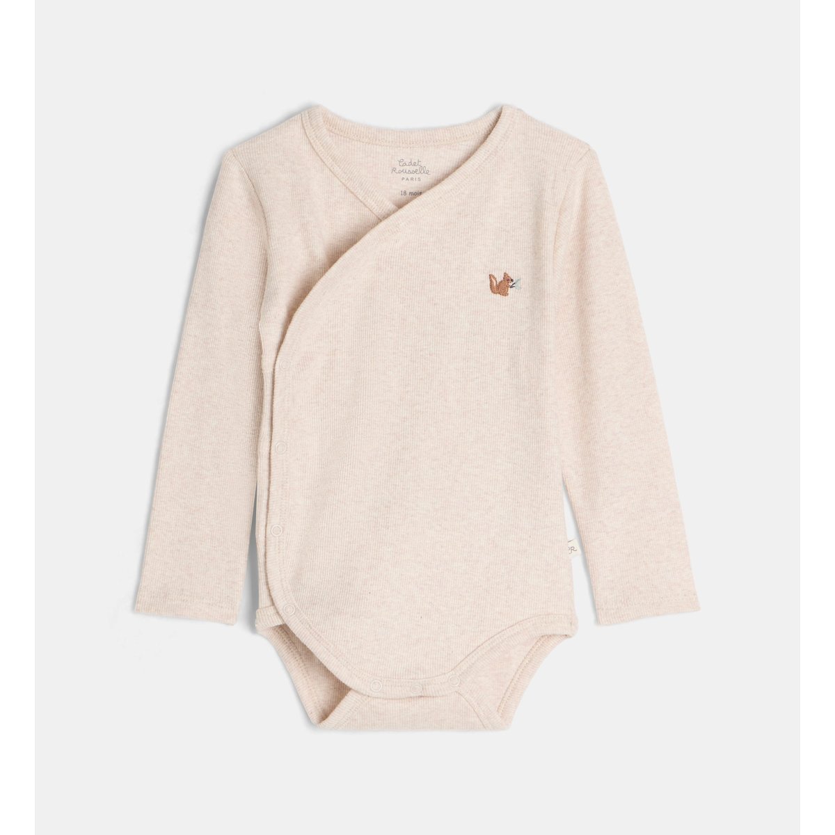 Body manches longues tacora en coton bio mélangé beige, CADET ROUSSELLE