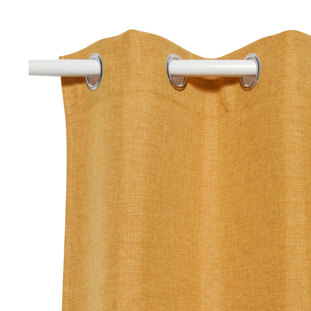 Rideau à œillets en polyester, LOOKS jaune moutarde, INSPIRE