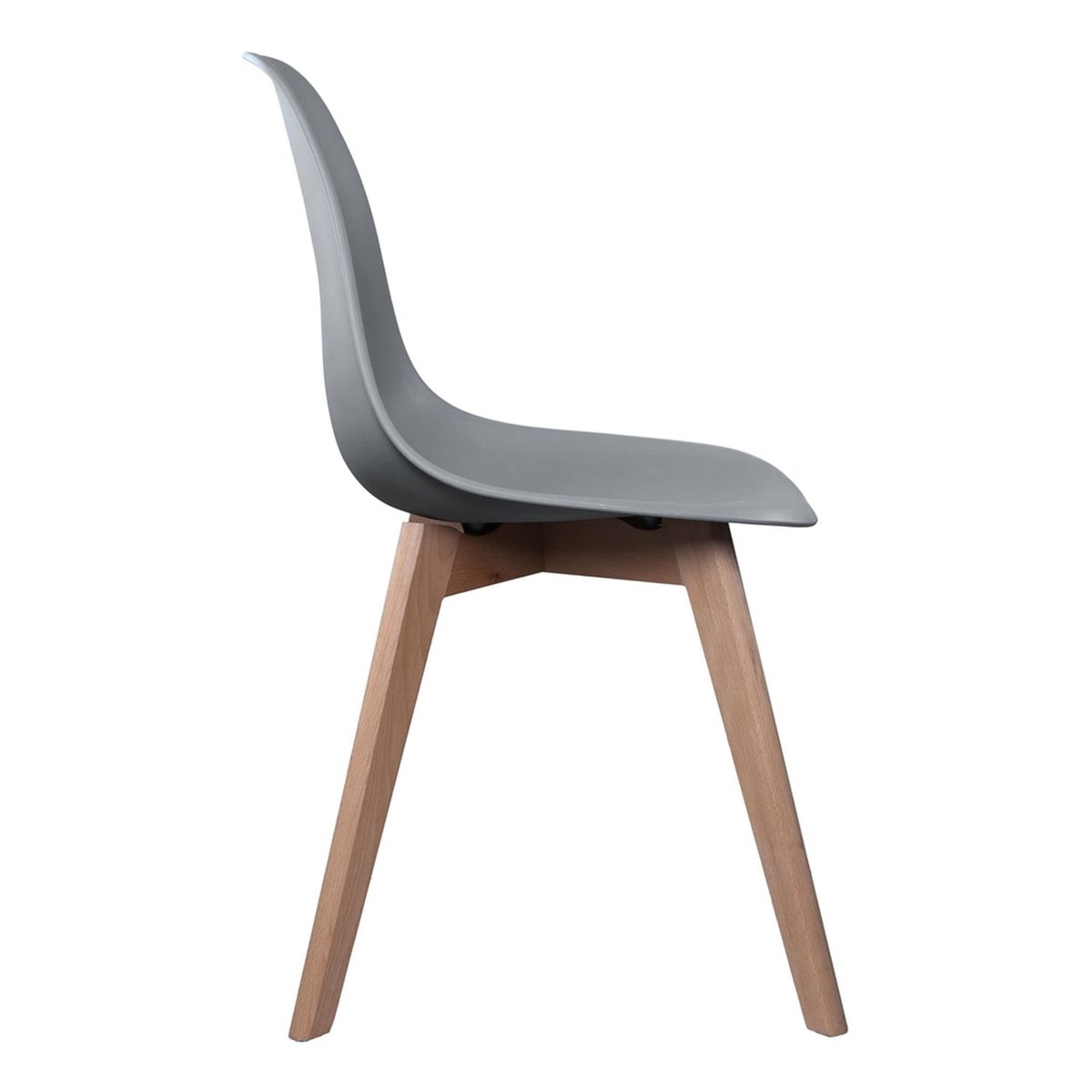Lot de 2 chaises design scandinave à coque HOLGA gris, TOILINUX