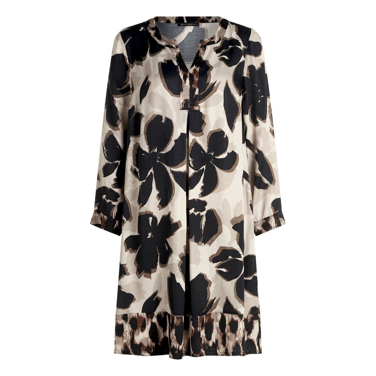 Robe tunique à manches longues beige/noir, BETTY BARCLAY
