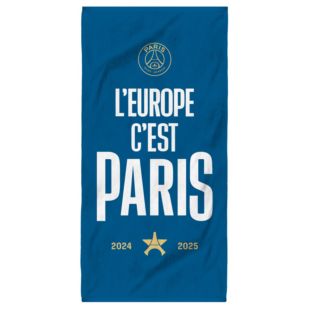 Serviette de bain et de plage imprimée 100% coton, Paris Saint Germain NATION bleu nuit, PSG