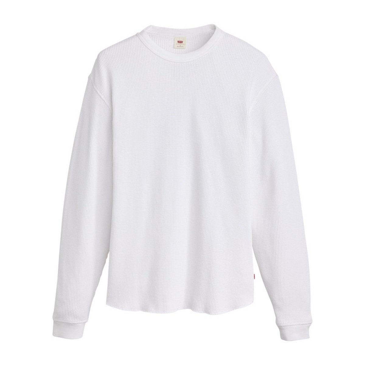 T-shirt en coton blanc à coupe droite pourvu de manches longues blanc, LEVI'S