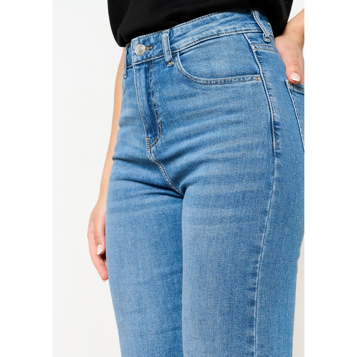 Jean droit taille haute medium blue, LOLALIZA