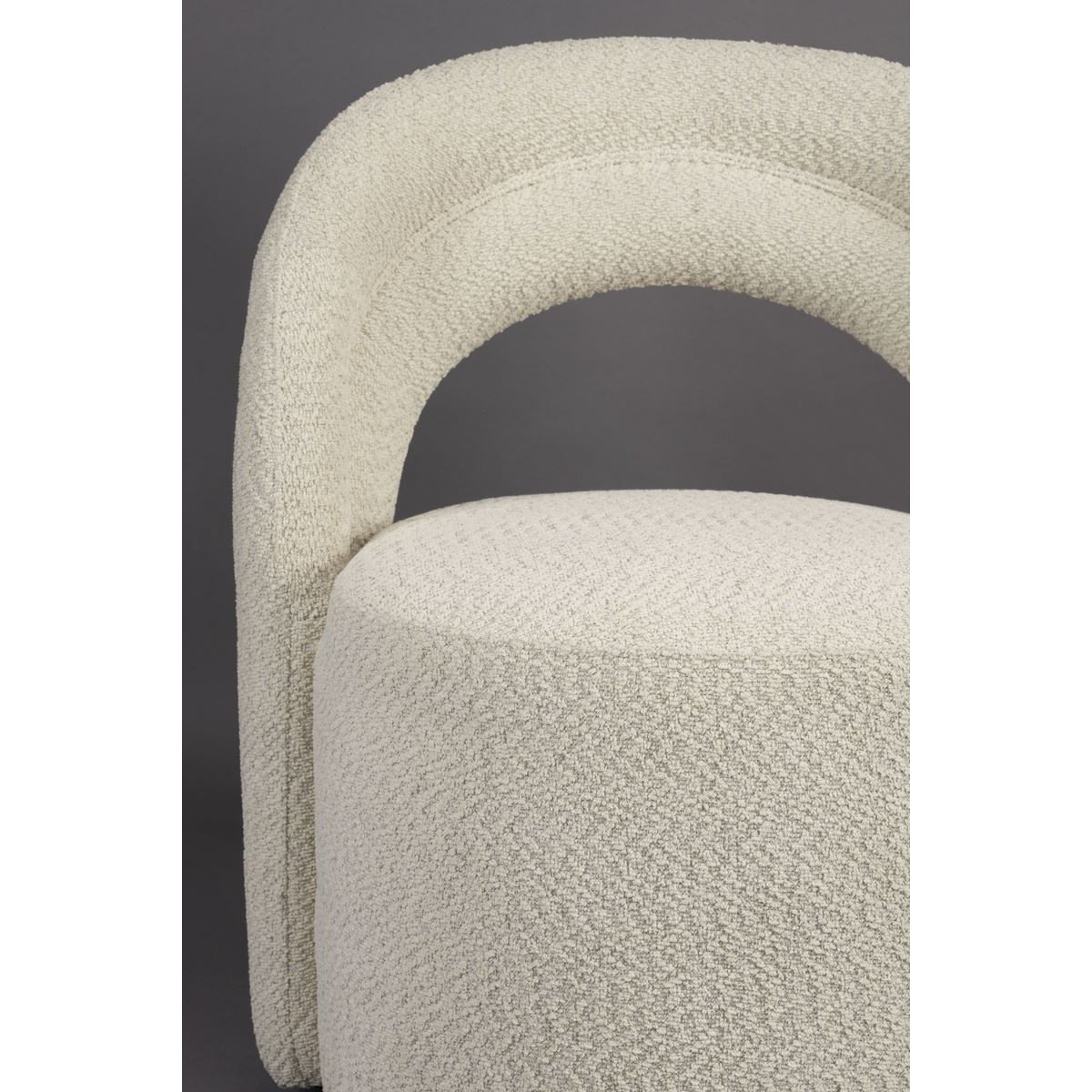 Fauteuil design pivotant en tissu, bohème, SEINA blanc, DUTCHBONE