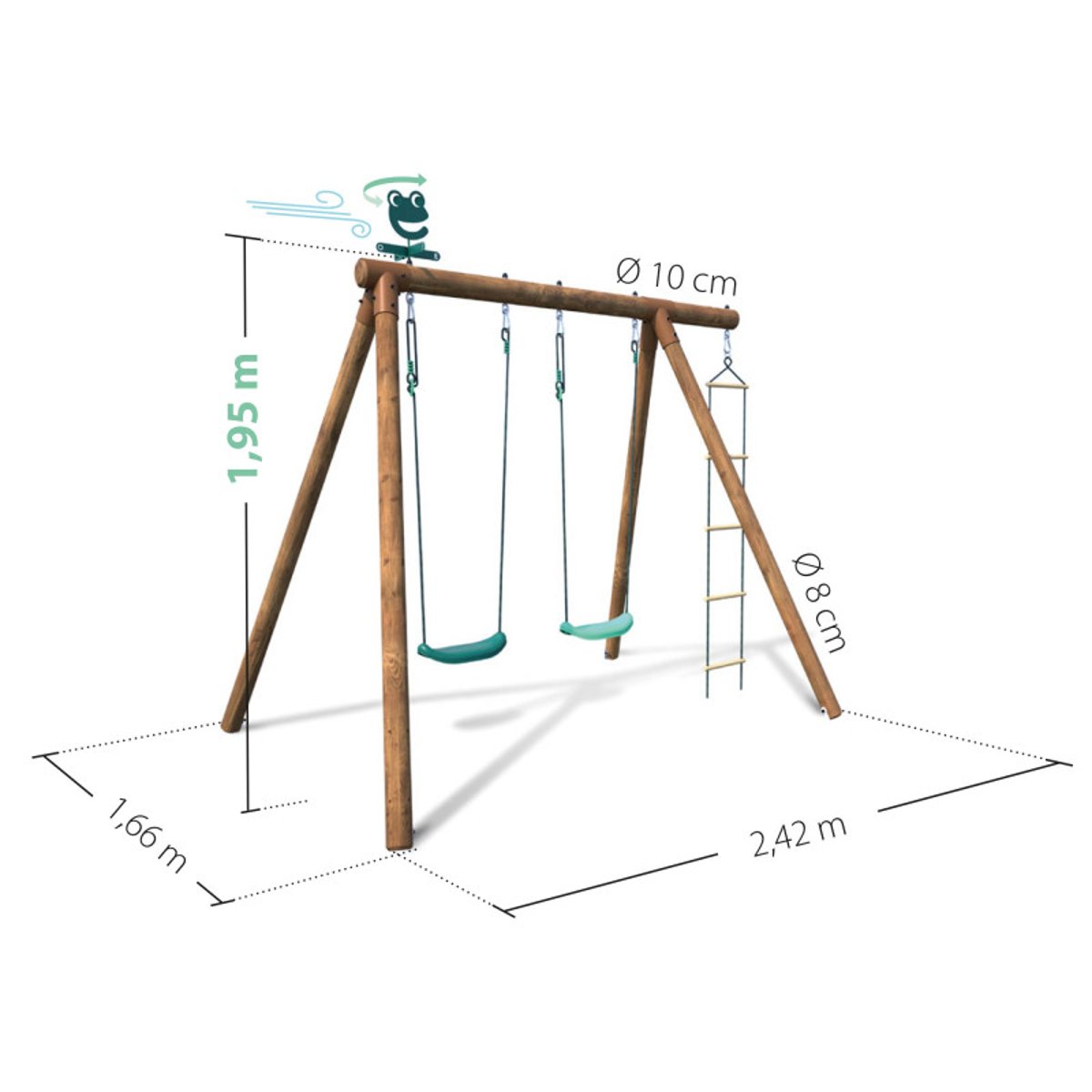 Portique bois avec échelle enfant TONKA marron, SOULET