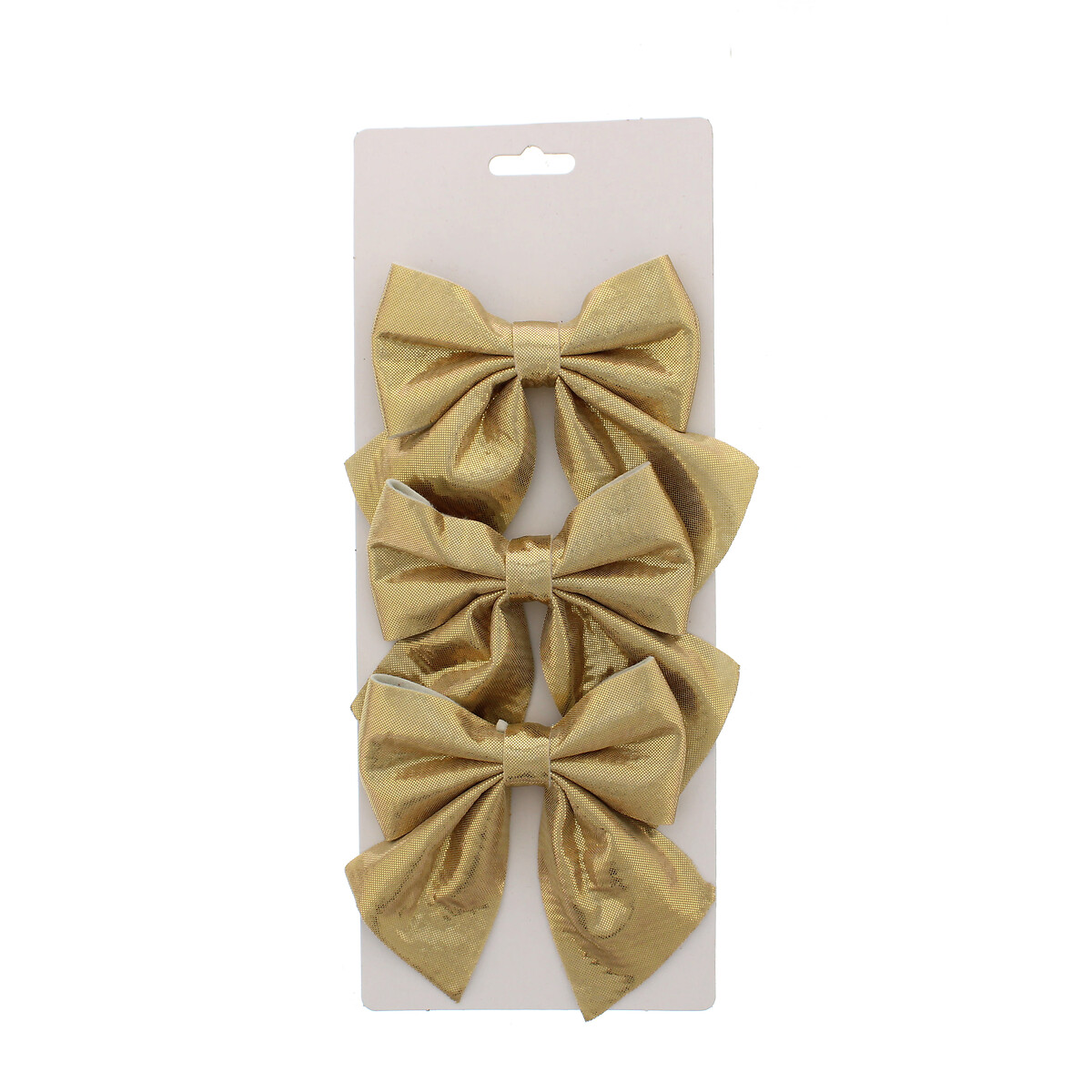 Set of 6 15cm gold bows on backing card gold-coloured, SO'HOME