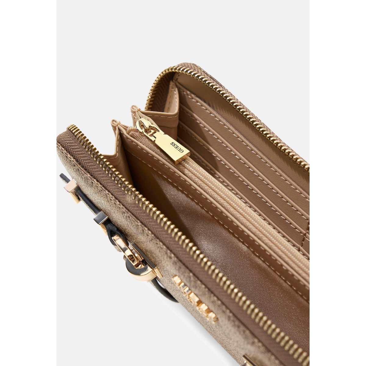 Portefeuille À Logo Leona beige multi, GUESS