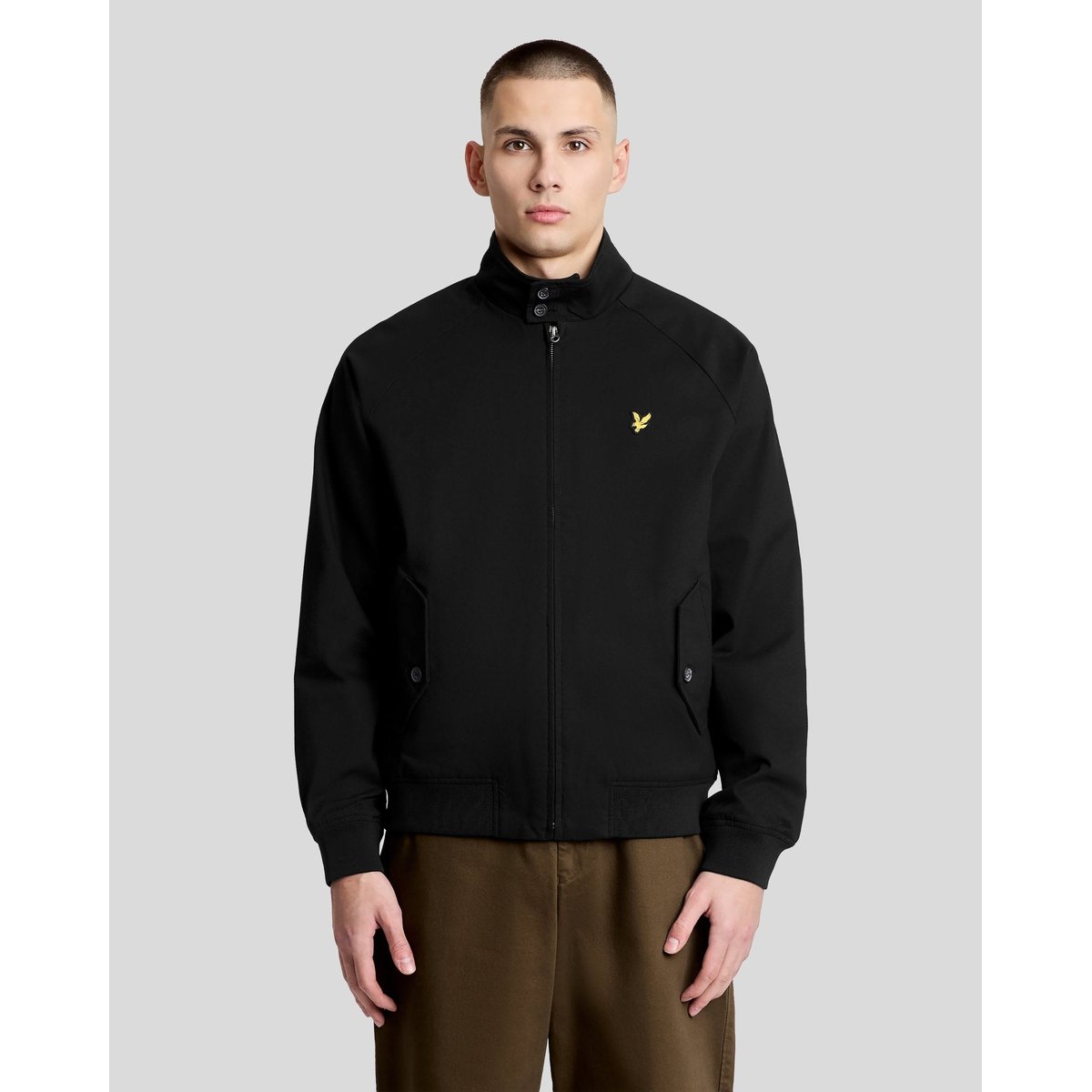 Veste col montant en coton noir jais, LYLE & SCOTT